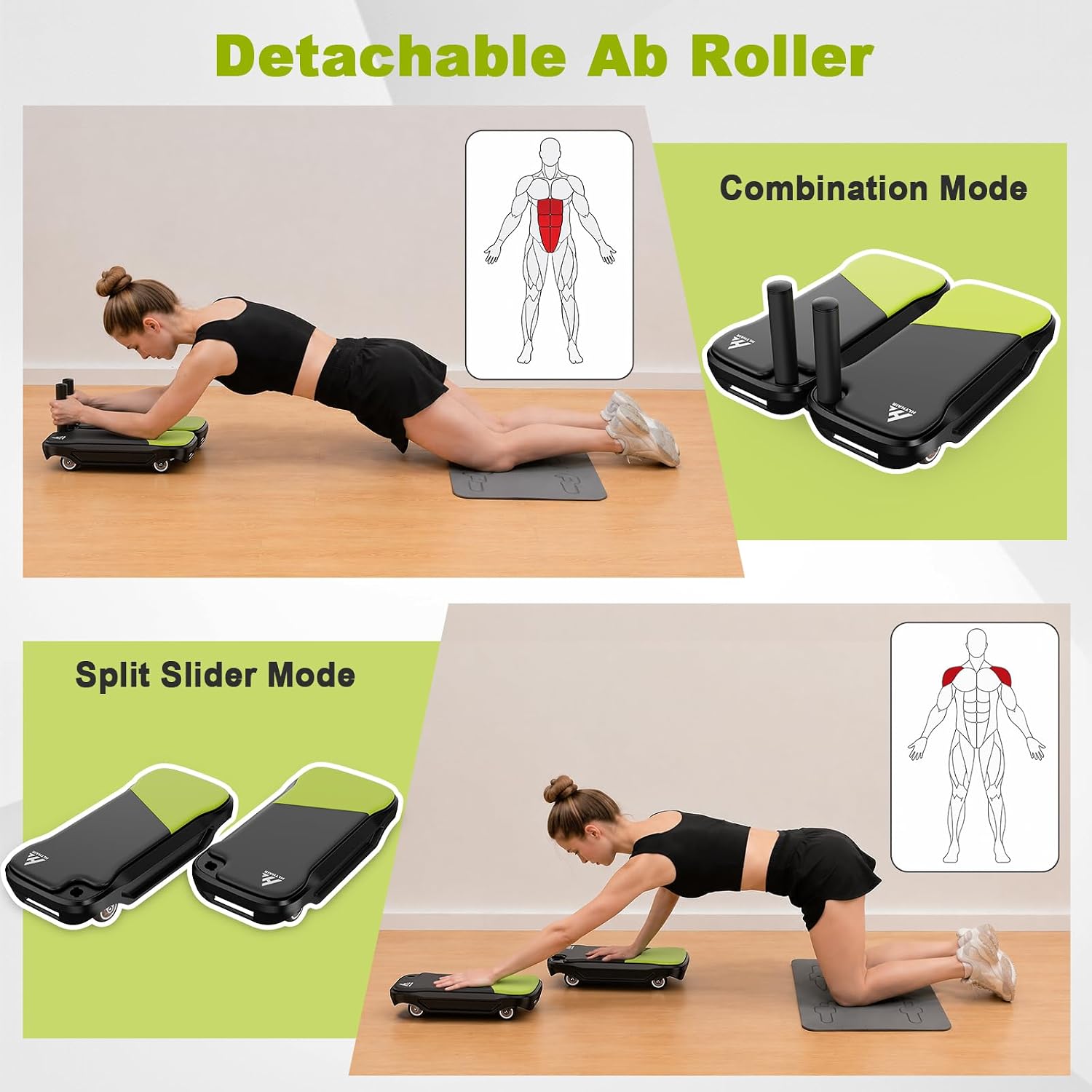 Ab Wheel Core Trainer with Det - Ab Roller Wheel With Elbow Support 评论和价格