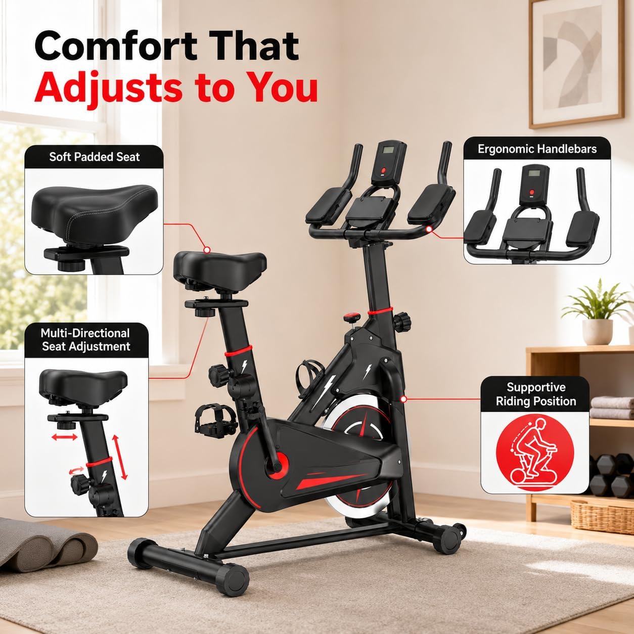 Indoor Magnetic Exercise Bike, - Exercise Bike Magnetic Resistance 评论和价格
