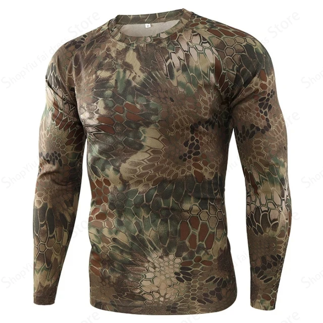 Mens Camo Long Sleeve T Shirt  - Hiking 评论和价格